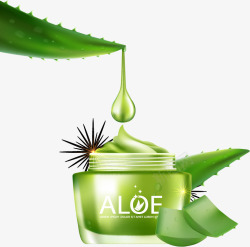 绿叶水滴芦荟护肤品广告元素高清图片