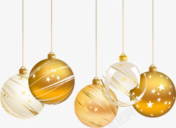 奢华吊球圣诞节金色吊球矢量图高清图片