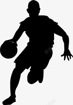 篮球人物油画篮球运动人物剪影带球奥运会高清图片