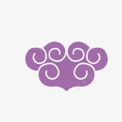 熊仔形态图案紫色祥云高清图片