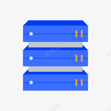 蓝色立体服务器元素矢量图图标图标