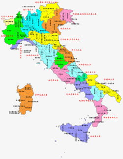 意大利板块地图素材