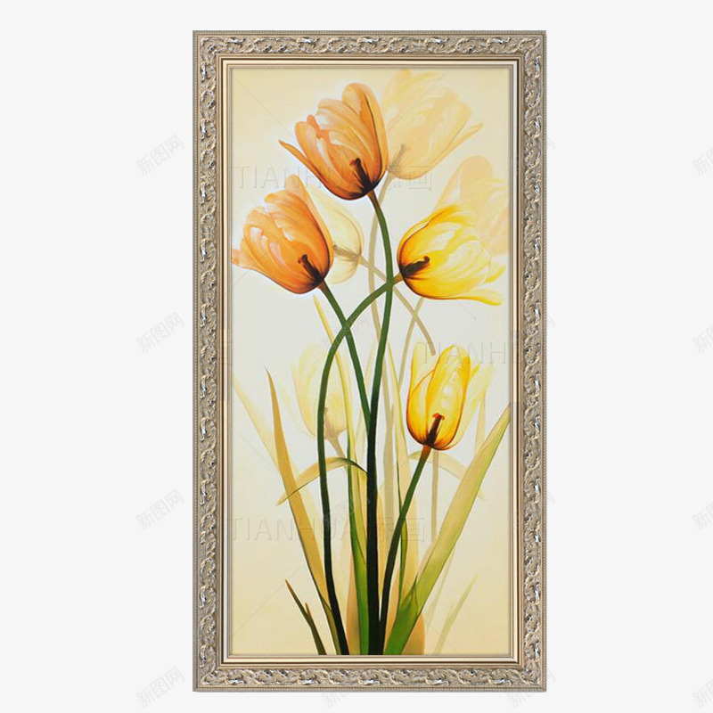 有框挂画png免抠素材_新图网 https://ixintu.com 产品实物图 客厅装饰画 植物 玄关画 花卉 装饰画