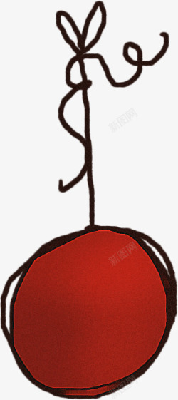 红色手绘小球相册装饰素材