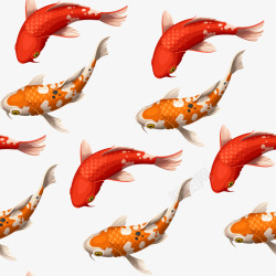 鲤鱼装饰画素材红色鲤鱼装饰插画矢量图高清图片