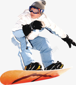 冬季蓝色服饰滑雪人物素材