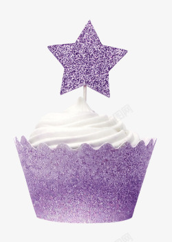 紫色奶油蛋糕紫色纸杯奶油蛋糕高清图片