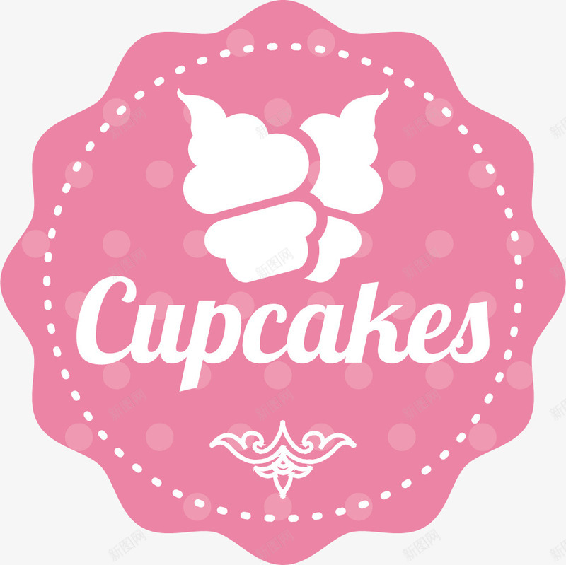 粉色纸杯蛋糕标签png免抠素材_新图网 https://ixintu.com cupcake 卡通标签 粉色 纸杯蛋糕 装饰图案