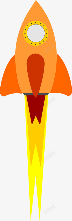太空冒险橙色太空船火箭高清图片