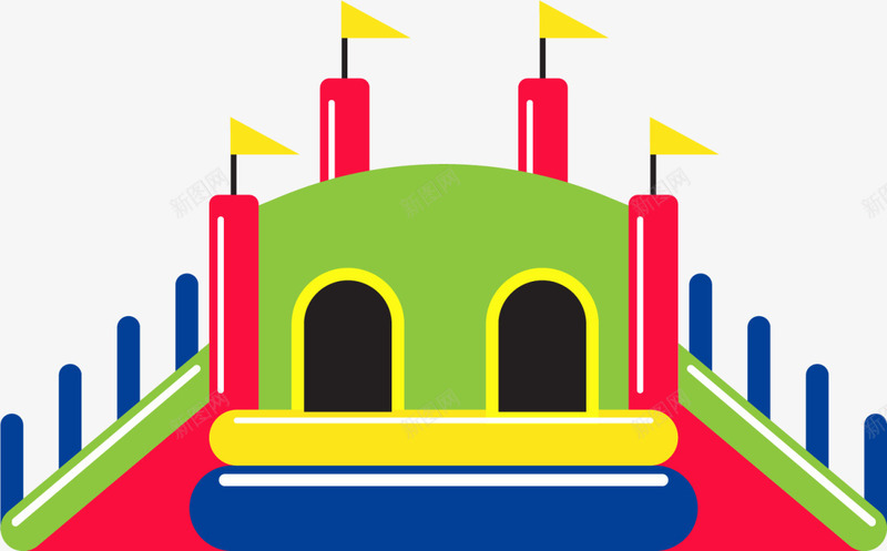 彩色闪耀立体城堡png免抠素材_新图网 https://ixintu.com 6月1号 儿童节 充气城堡 六一节 玩耍 立体城堡 童趣