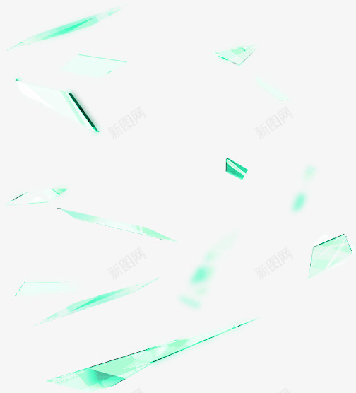 绿色玻璃碎片漂浮png免抠素材_新图网 https://ixintu.com 免抠PNG 漂浮 玻璃 碎片 绿色