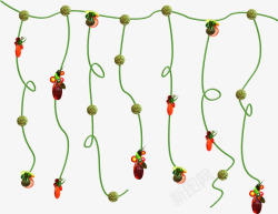 漂浮挂件绿色绳索挂件高清图片