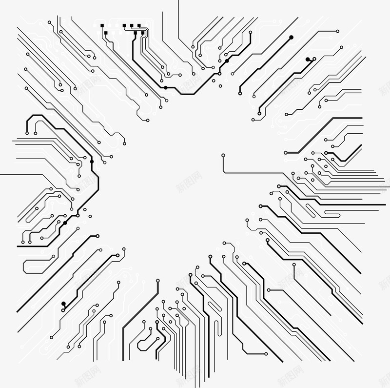 电路板png免抠素材_新图网 https://ixintu.com 主板 接线图 电路板 科技 线路图