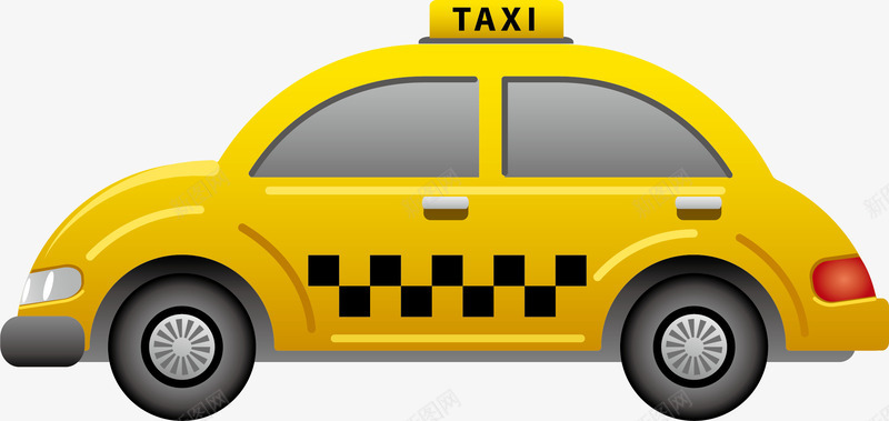 出租车元素png免抠素材_新图网 https://ixintu.com png 出租车矢量 卡通 矢量元素 黄色