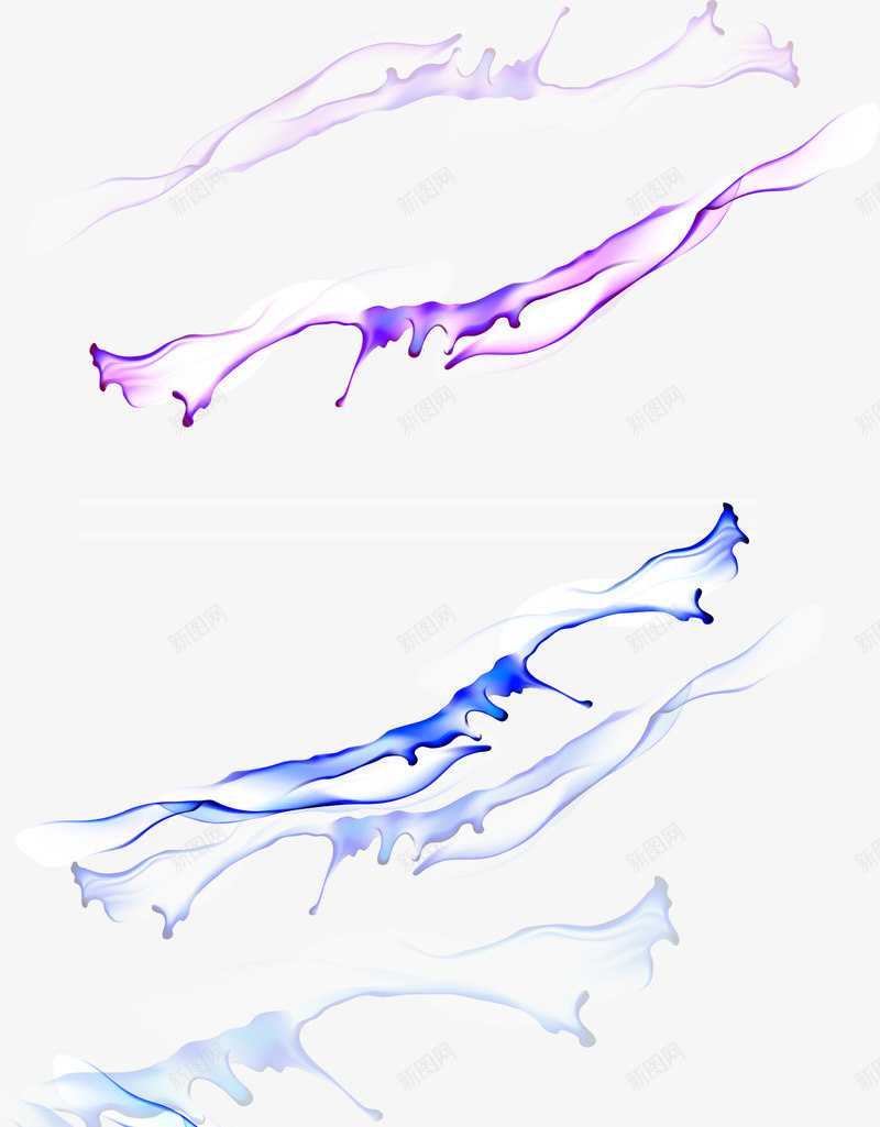 蓝紫色水纹png免抠素材_新图网 https://ixintu.com 水墨水纹 水波 水纹 紫色 蓝色