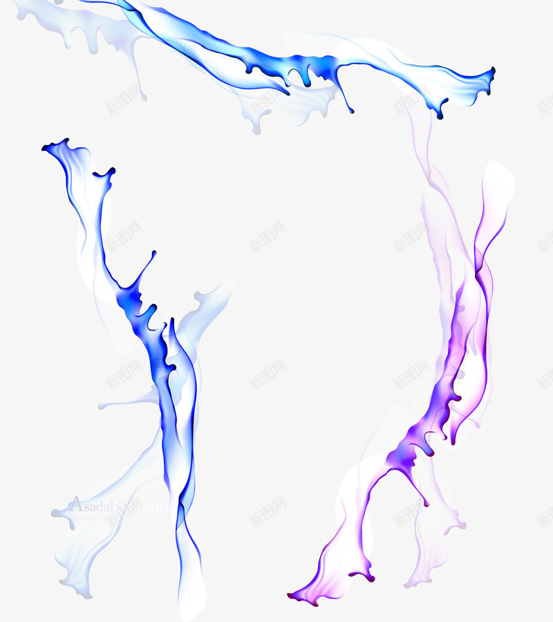 蓝紫色水纹png免抠素材_新图网 https://ixintu.com 水墨水纹 水波 水纹 紫色 蓝色