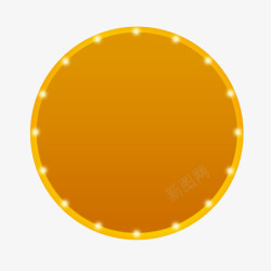 橙色霓虹灯圆形底框高清图片