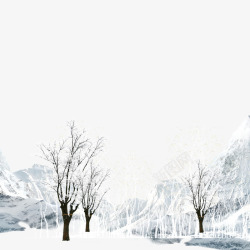 雪地树木冬季寒冷高清图片