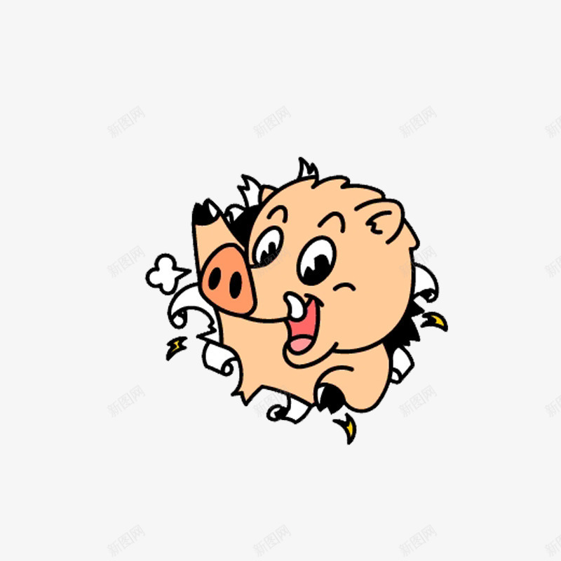 开心的小猪png免抠素材_新图网 https://ixintu.com 动物 喷气的小猪 小猪 开心 手绘