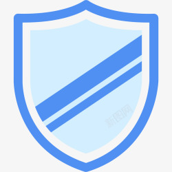 安全防护蓝色手绘圆角盾牌元素矢量图高清图片
