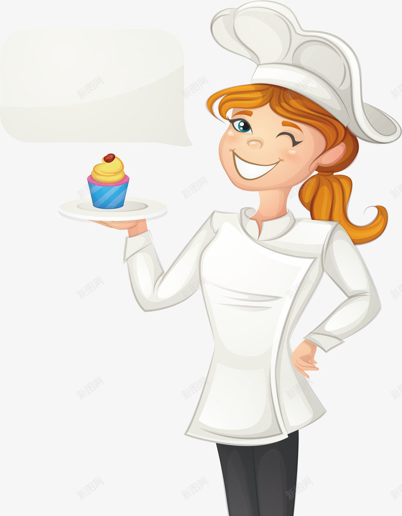 可爱女烘焙师png免抠素材_新图网 https://ixintu.com 做甜点 做蛋糕 厨娘 女厨师 烘焙师 烘焙开心 甜点师 矢量png 美女厨娘 美女抠图
