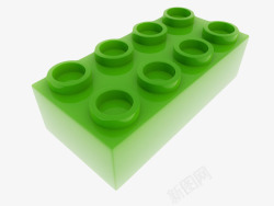 绿色玩具渐变色塑料积木实物素材