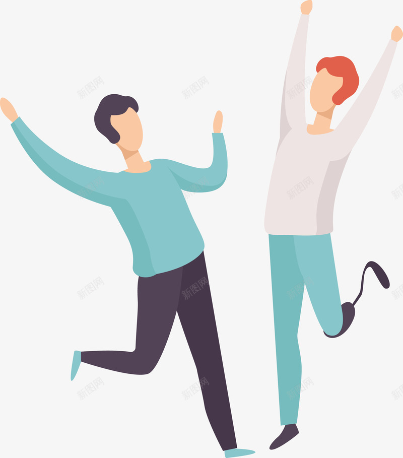 跳跃的残疾人矢量图eps免抠素材_新图网 https://ixintu.com 开心 开心的跳跃 残疾人 残疾人跳跃 矢量残疾人 跳跃PNG 矢量图