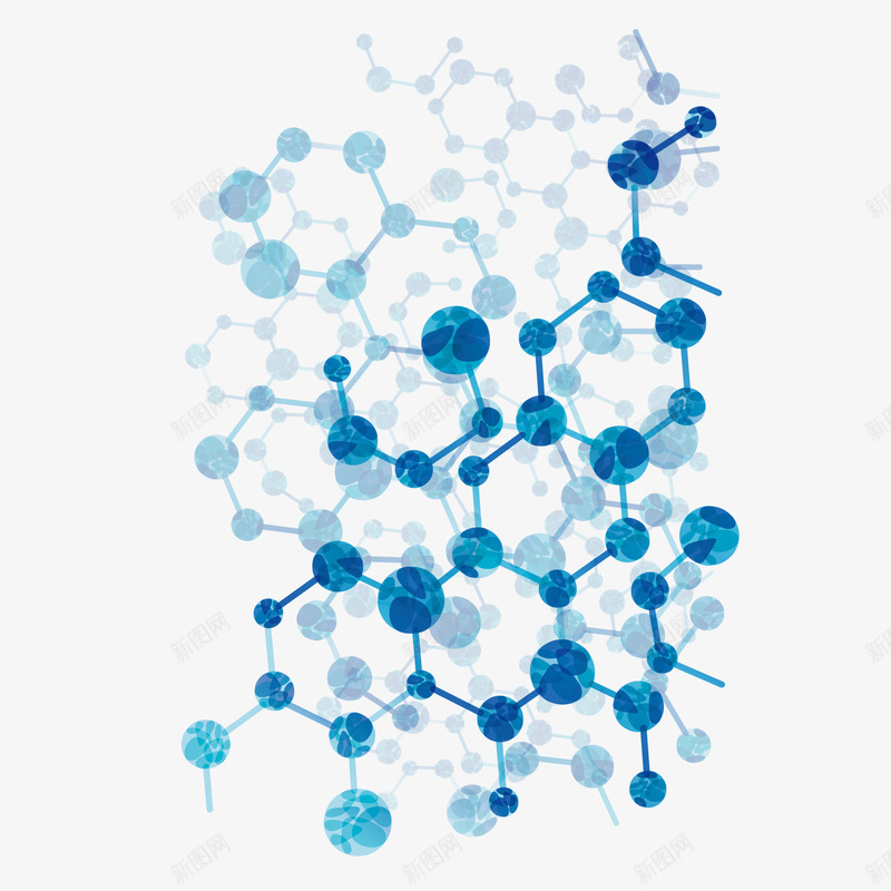 蓝色生物分子矢量图ai免抠素材_新图网 https://ixintu.com 生物分子 科技元素 蓝色科技 矢量图