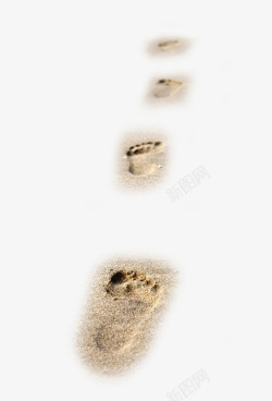 脚印沙子沙滩脚印元素高清图片