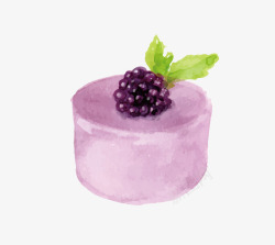紫色水彩蛋糕素材