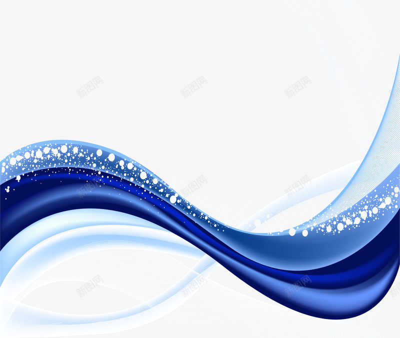 蓝色水波纹波浪线png免抠素材_新图网 https://ixintu.com 光电 弧线 弯曲 曲线 波浪线 科技 科技弧线 线条