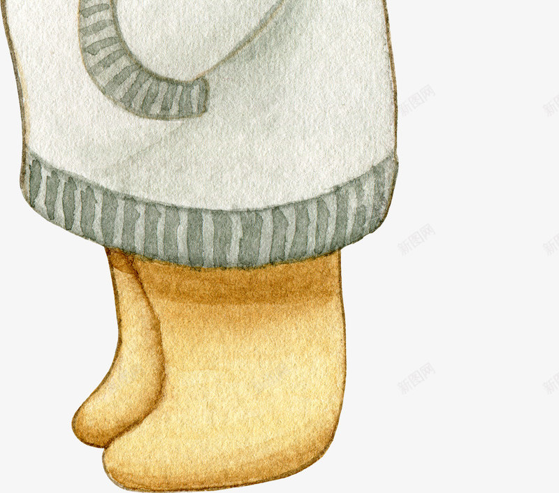冬天的小熊png免抠素材_新图网 https://ixintu.com 仰望 彩色毛球 橙色球球 毛线帽子 白色毛衣 眺望 眼睛