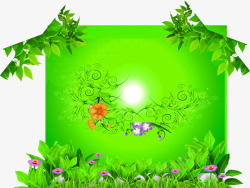春季绿色植物幕布素材