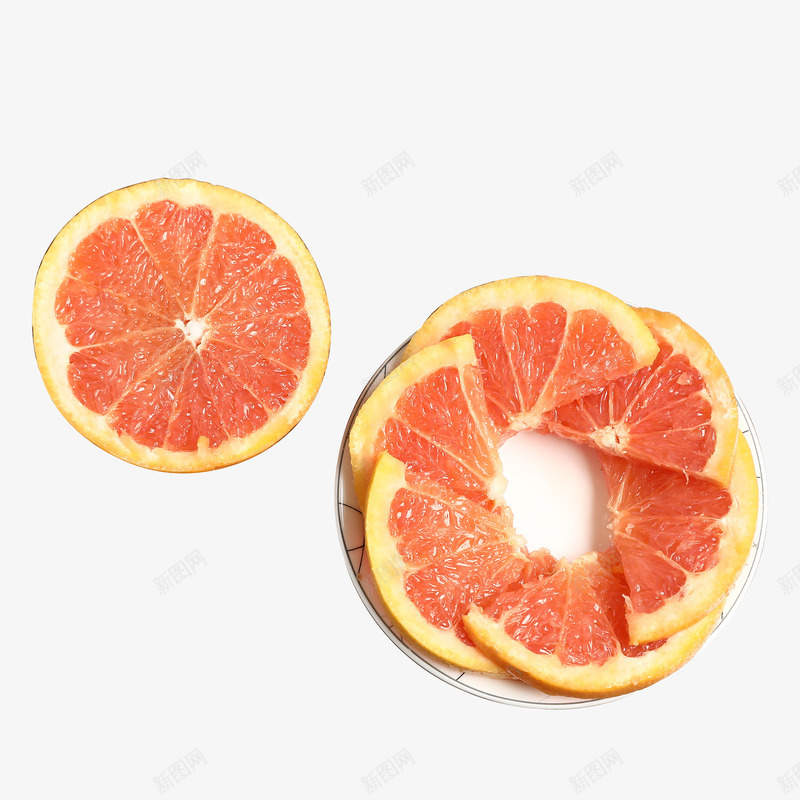 切开的水果西柚png免抠素材_新图网 https://ixintu.com 切开的西柚 果盘 橙子 水果 粉红西柚