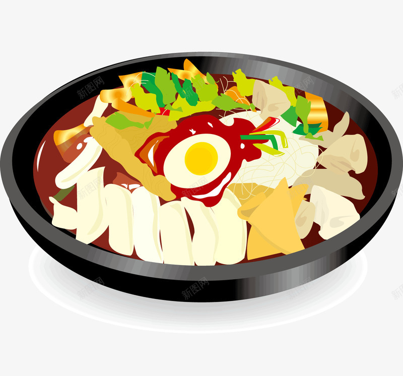 铁板食物png免抠素材_新图网 https://ixintu.com 吃的 拌饭 矢量食物 铁板食物 韩国料理 食品 鸡蛋