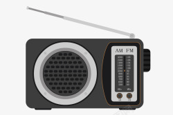 波段老式收音机两波段手动调台矢量图高清图片