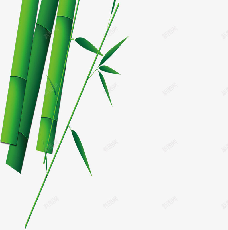 绿色竹叶叶子装饰png免抠素材_新图网 https://ixintu.com 叶子 图片 竹叶 绿色 装饰