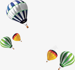 多个彩色热气球飞行图案素材
