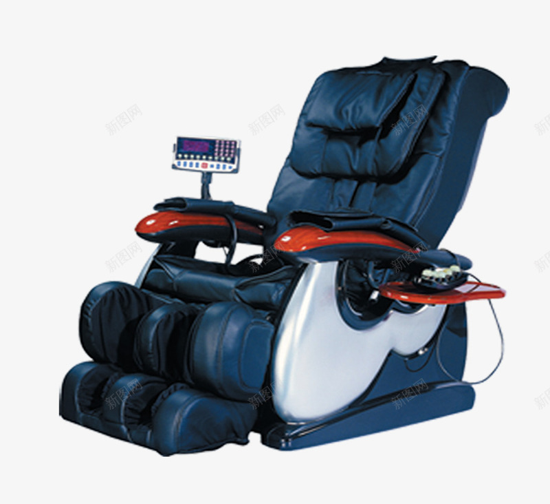 黑色按摩椅png免抠素材_新图网 https://ixintu.com 产品实物 保健器材 按摩椅 电动 记录仪 黑色布艺