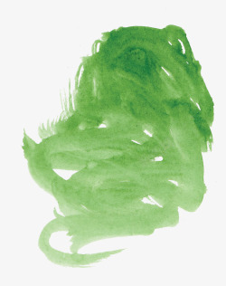 绿色水粉涂鸦素材