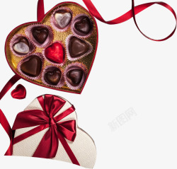 心形礼盒巧克力七夕情人节素材