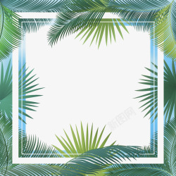 绿色清新热带树叶装饰边框素材