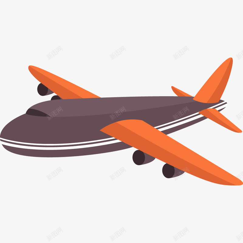 物流飞机飞行橙色图标png_新图网 https://ixintu.com 橙色 物流 飞机 飞行