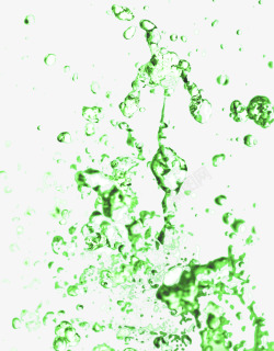 绿色卡通晶莹液体水珠素材