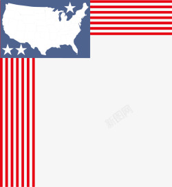 美国地图边框素材