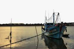 海边黄昏自然唯美黄昏的达濠渔港高清图片