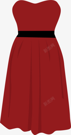 时尚男士服装卡通可爱红色连衣裙图标高清图片