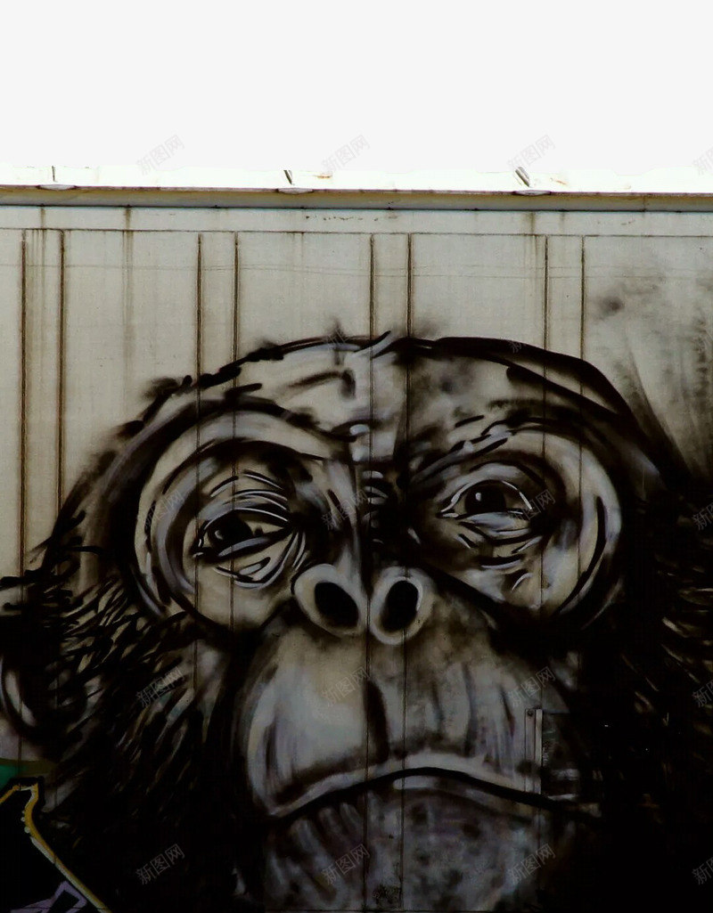 墙面上的猴子涂鸦png免抠素材_新图网 https://ixintu.com 涂鸦 猴子 黑色