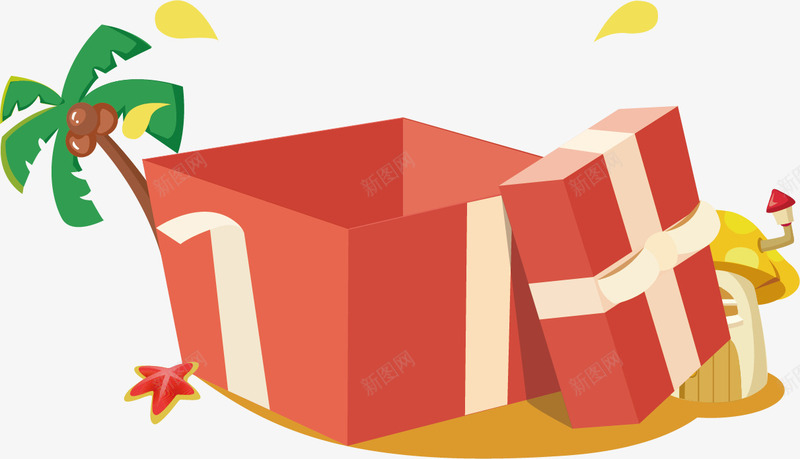 礼盒矢量图ai免抠素材_新图网 https://ixintu.com 盒子 礼品盒 红盒子 装饰品 矢量图