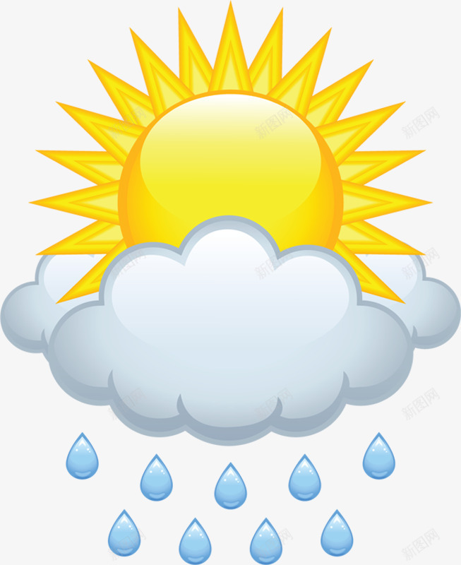 多云太阳雨图像png免抠素材_新图网 https://ixintu.com 免抠 图像 多云 太阳雨 素材 雨后的阳光